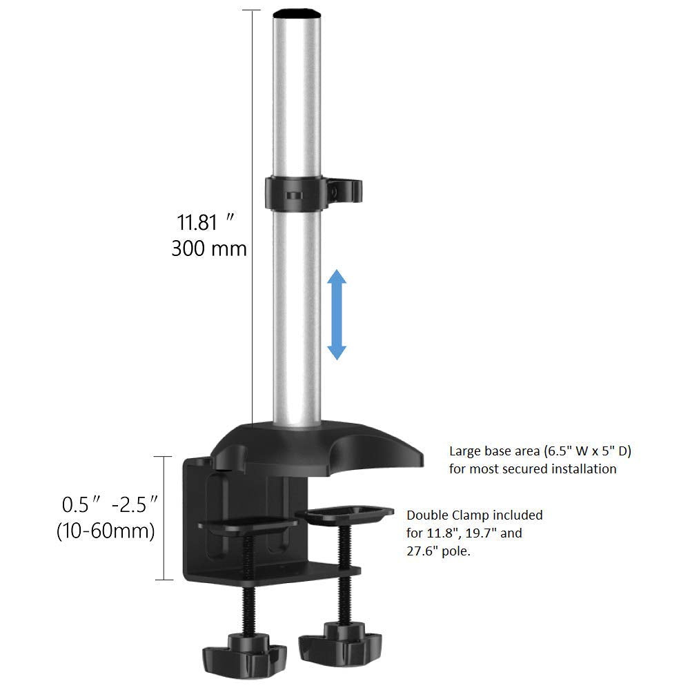 Cotytech Monitor Stand Quick Release Single Arm with 2 in 1 Base (BL DM127)